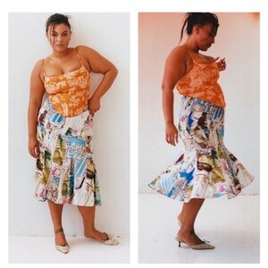 MIAOU Paloma Elsesser Gaudi Baroque Midi Skirt
